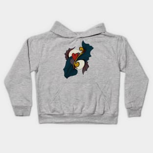 Abstract Dragon Heart, Dark Tones Kids Hoodie